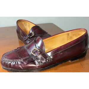 Cole Haan Mens 11 D Monk Strap Loafer Burgundy‎ C03516 Pinch Buckle Shoes